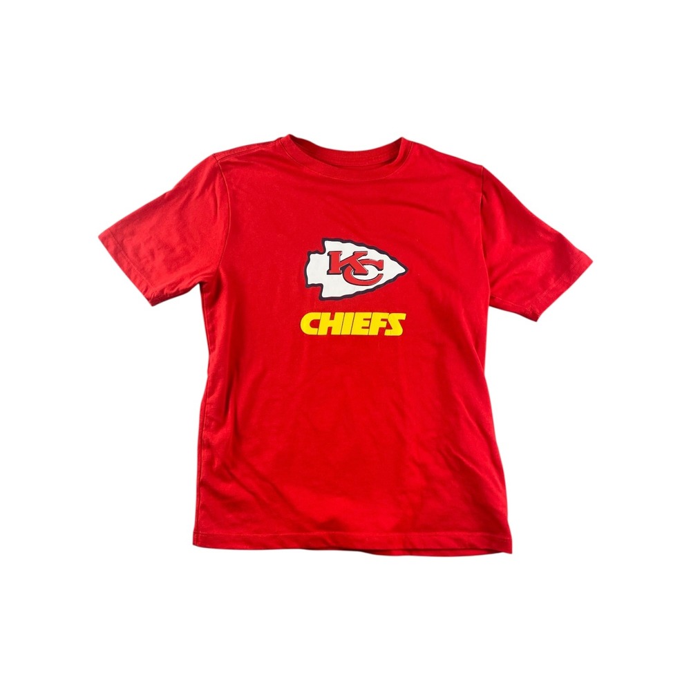 Kids Kansas City Chiefs T Shirt Red Short Sleeve Wonder Nation Size L 10-12 NFL